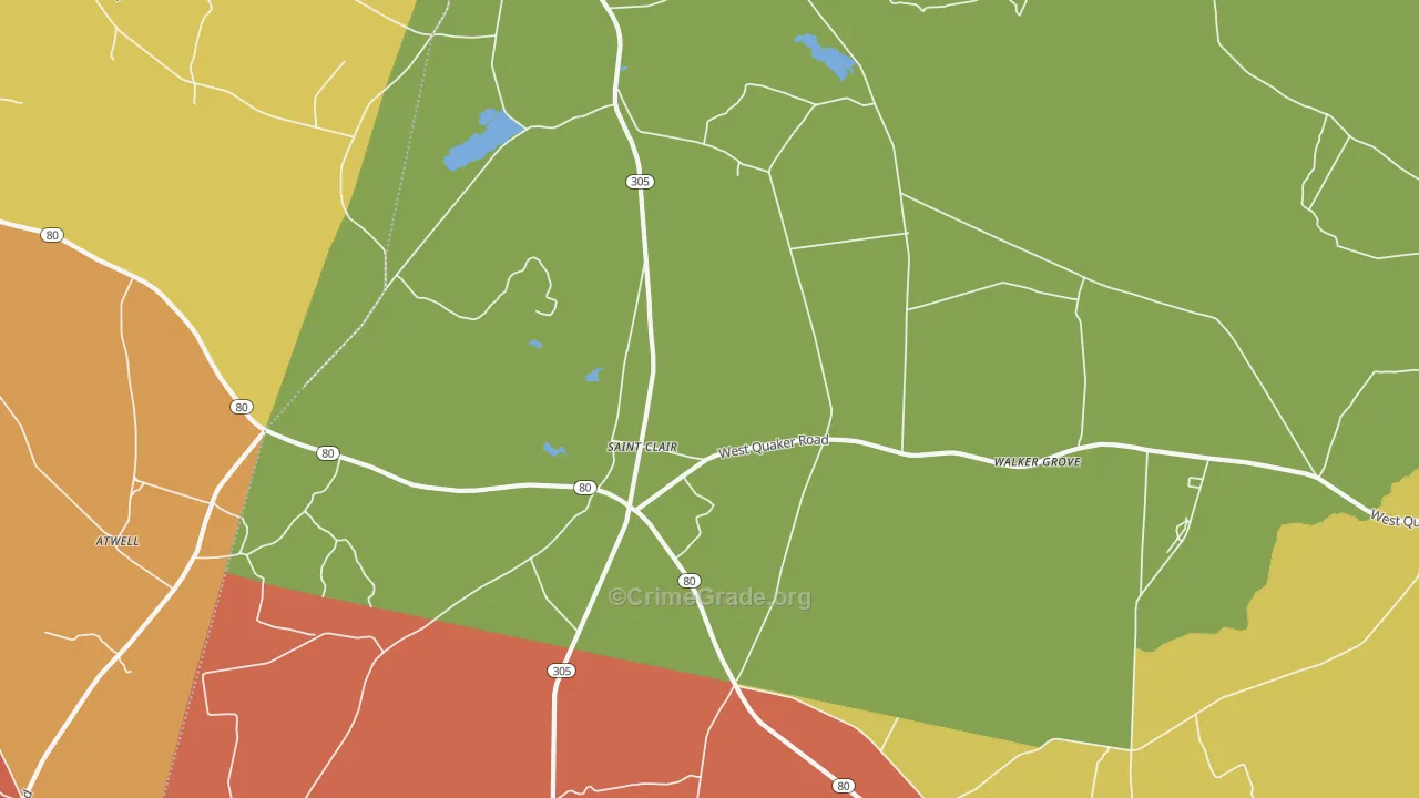 St. Clair, GA Map of Burglary Rates