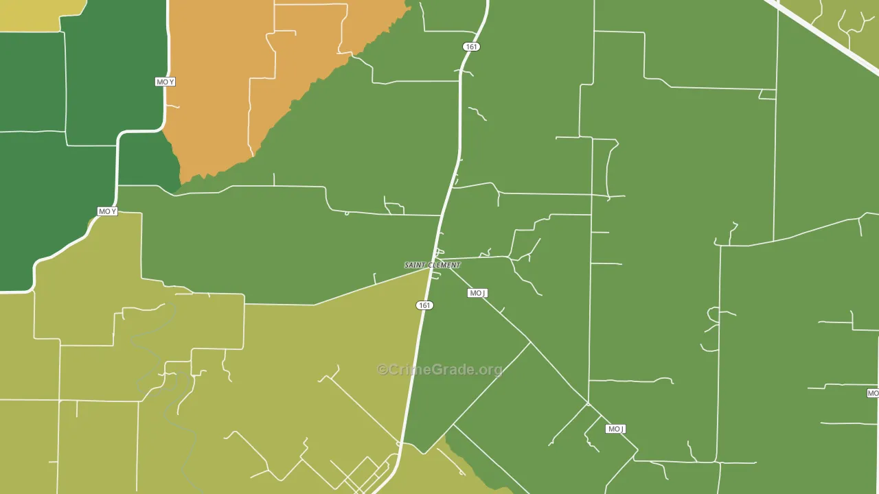 St. Clement, MO Map of Burglary Rates