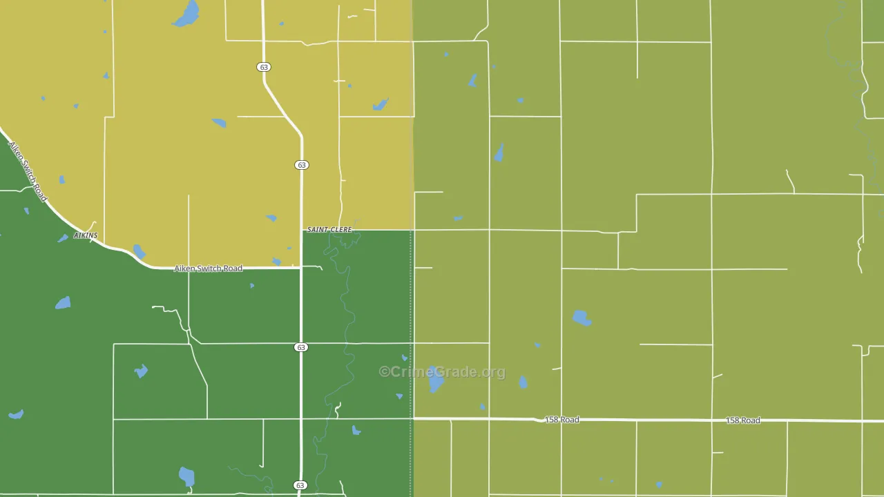 St. Clere, KS Map of Burglary Rates