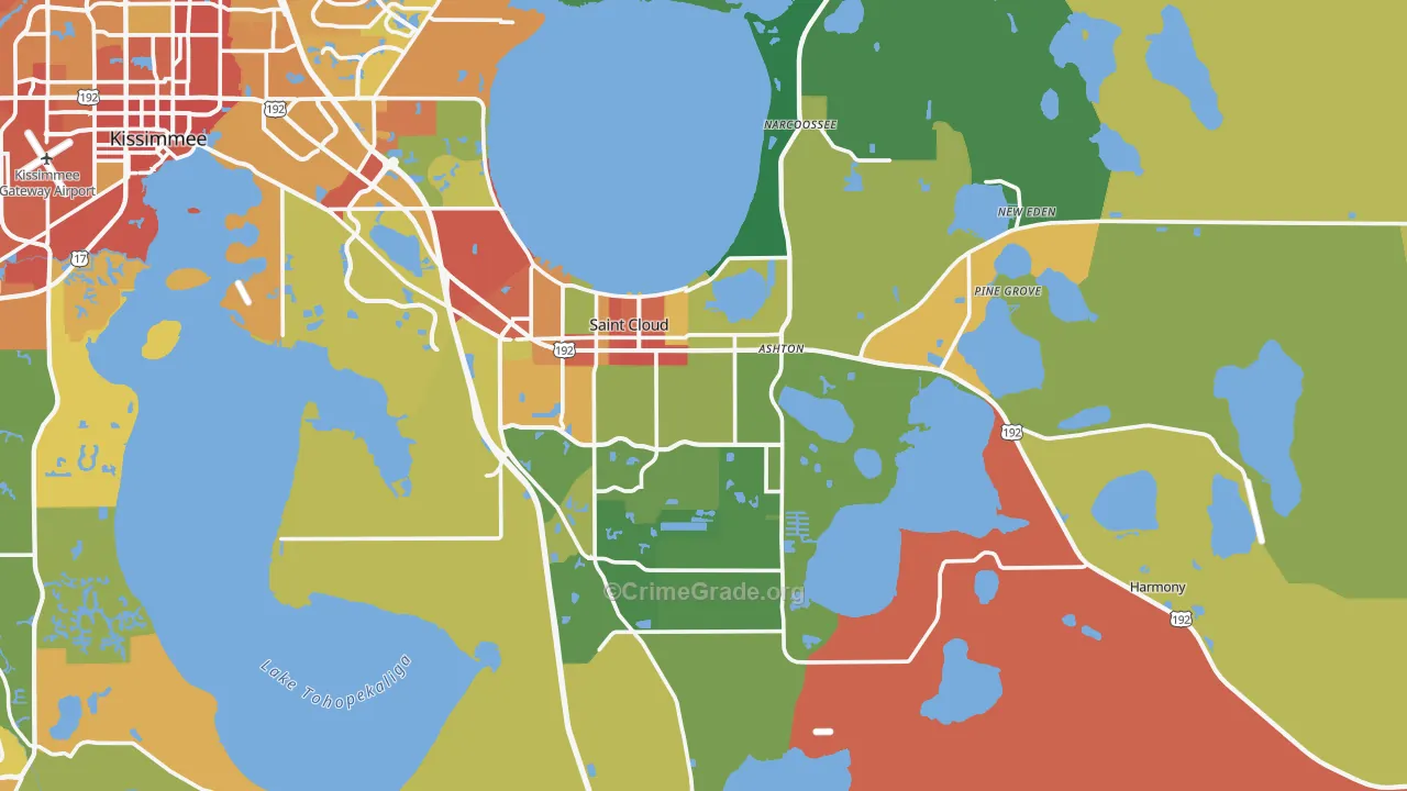 St. Cloud, FL Map of Burglary Rates