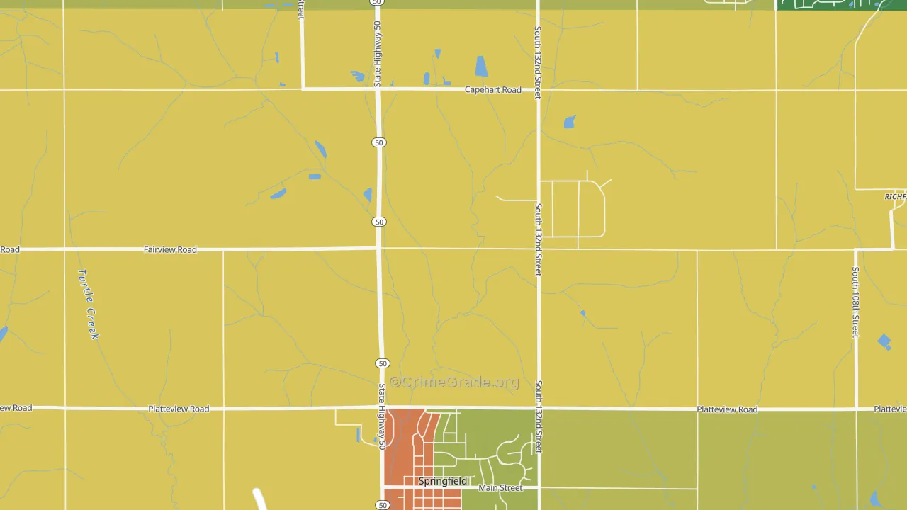 St. Columbans, NE Map of Burglary Rates