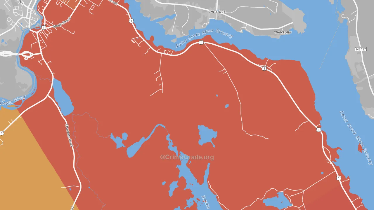 St. Croix Junction, ME Map of Burglary Rates