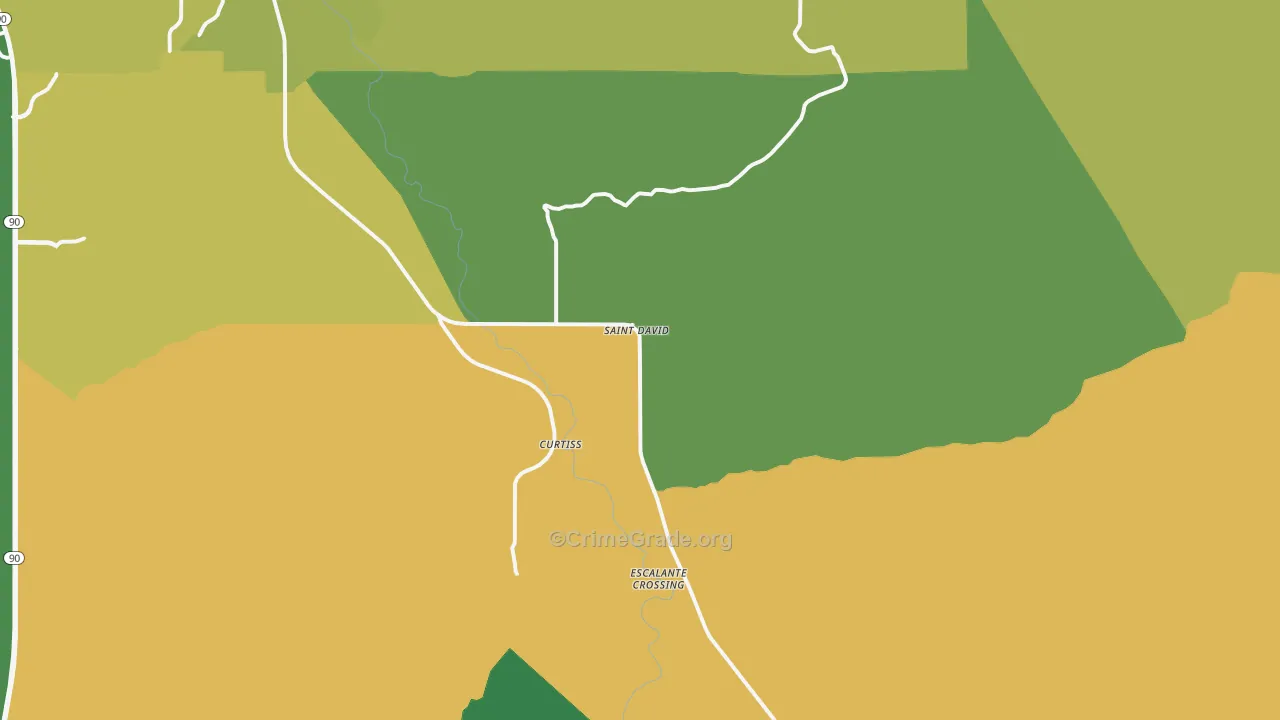 St. David, AZ Map of Burglary Rates