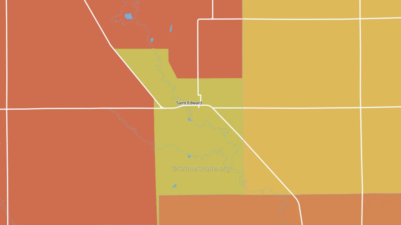 St. Edward, NE Map of Burglary Rates