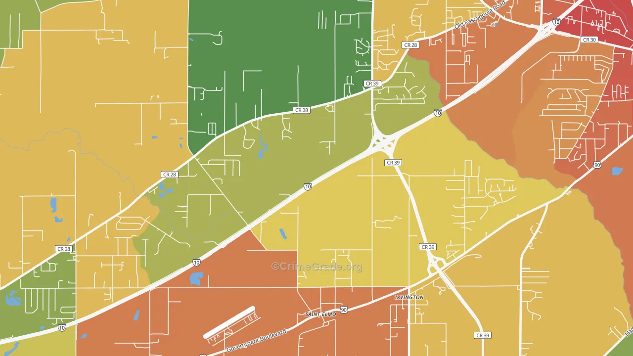 St. Elmo, AL Map of Burglary Rates