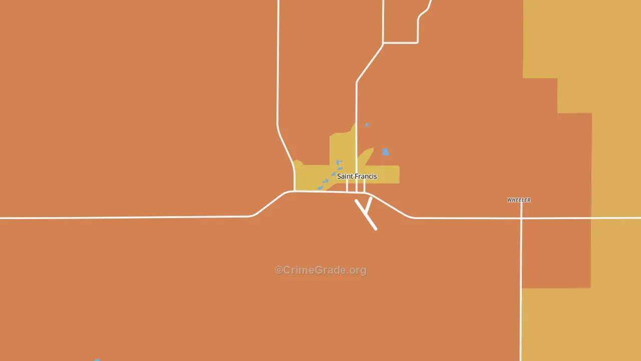 St. Francis, KS Map of Burglary Rates