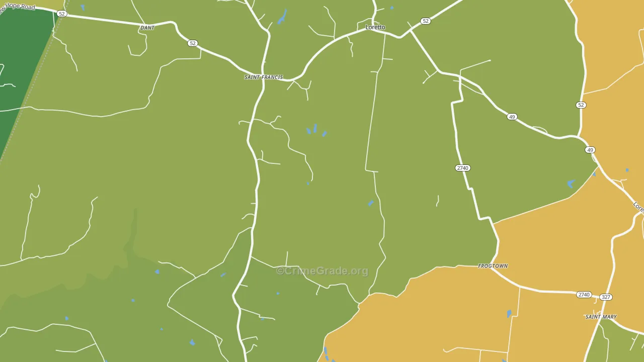 St. Francis, KY Map of Burglary Rates
