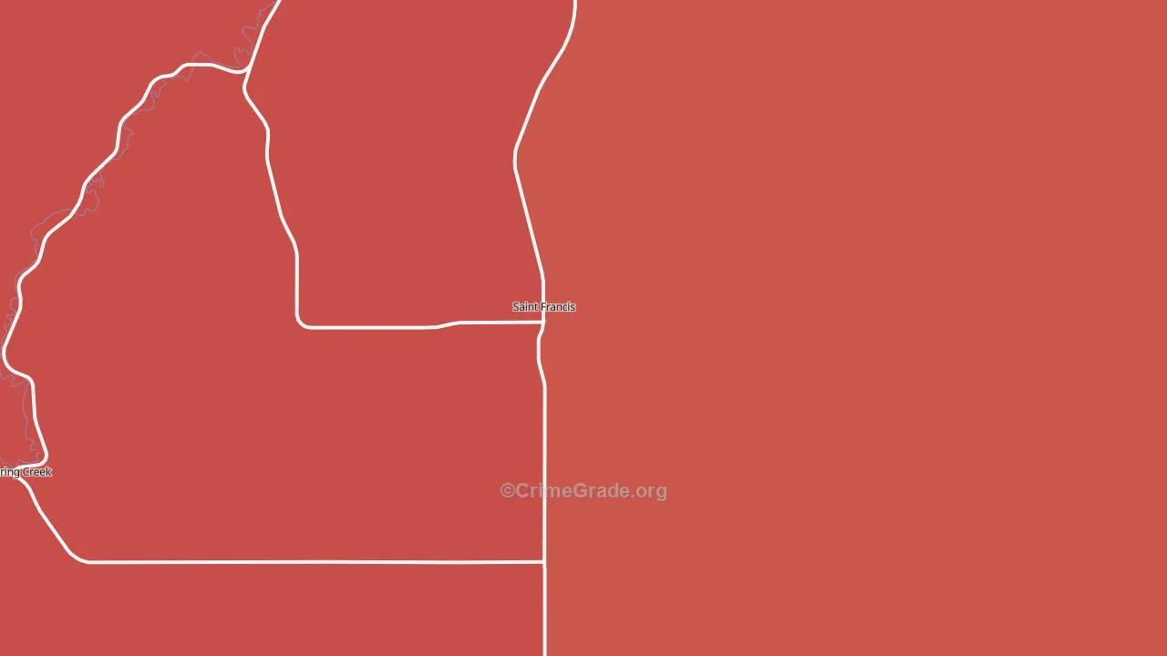 St. Francis, SD Map of Burglary Rates