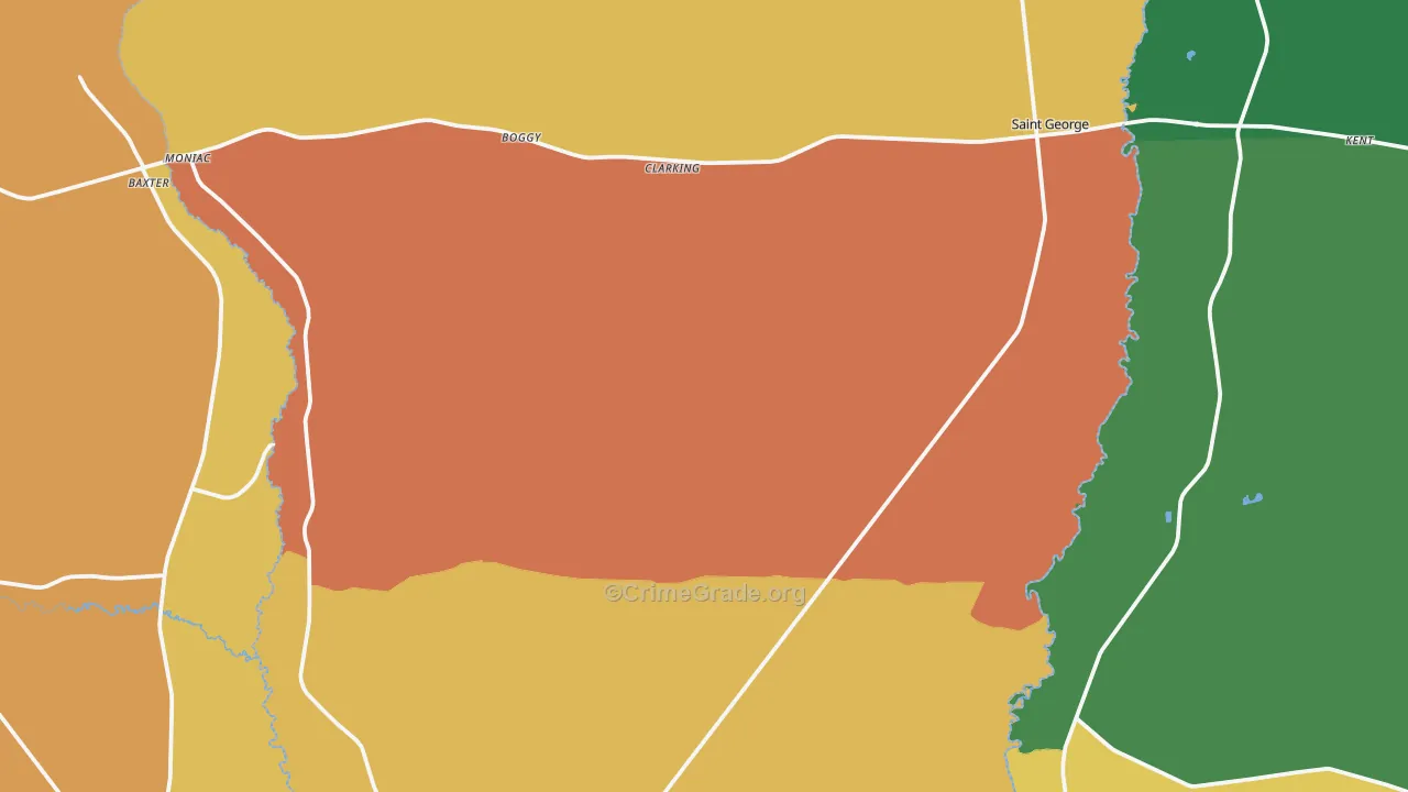 St. George, GA Map of Burglary Rates