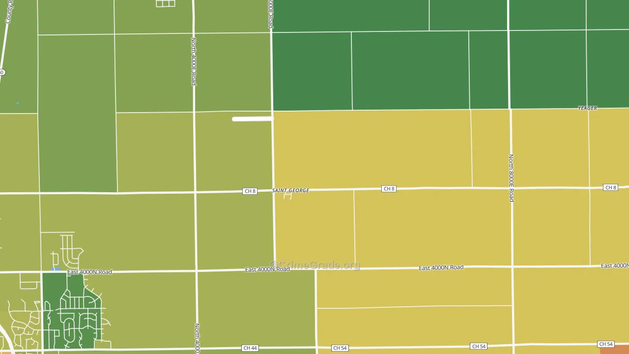 St. George, IL Map of Burglary Rates