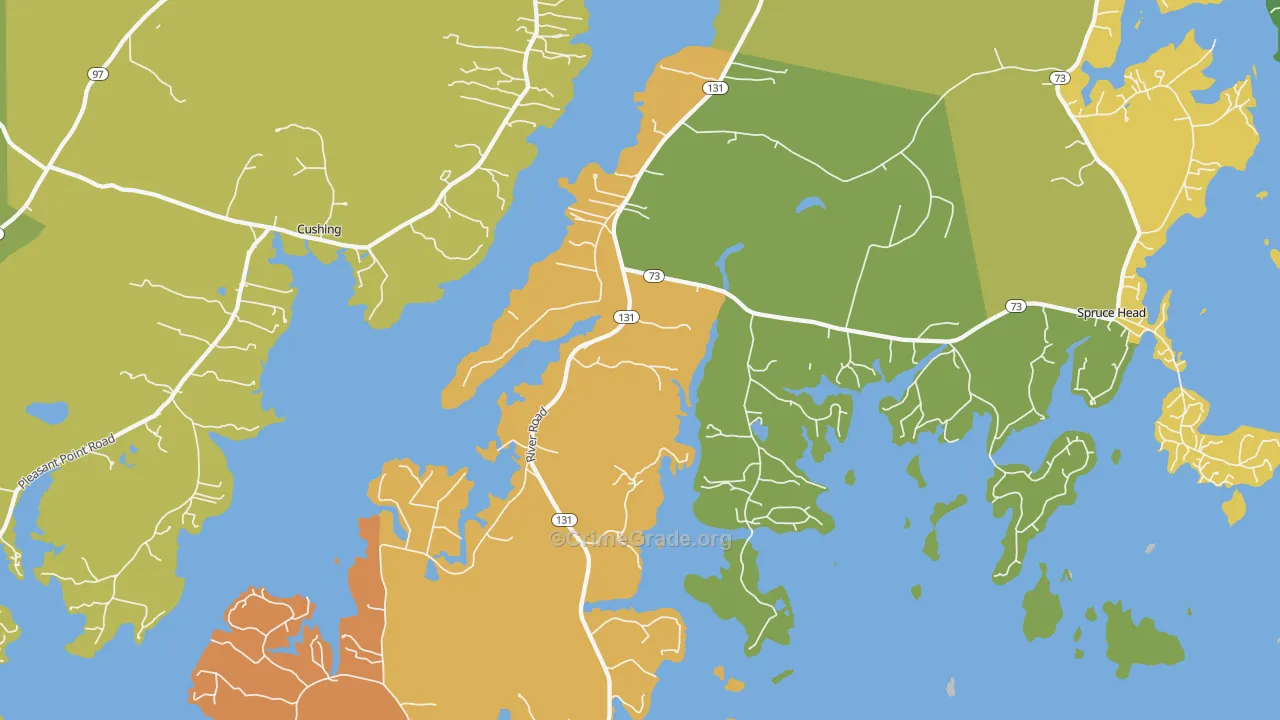 St. George, ME Map of Burglary Rates