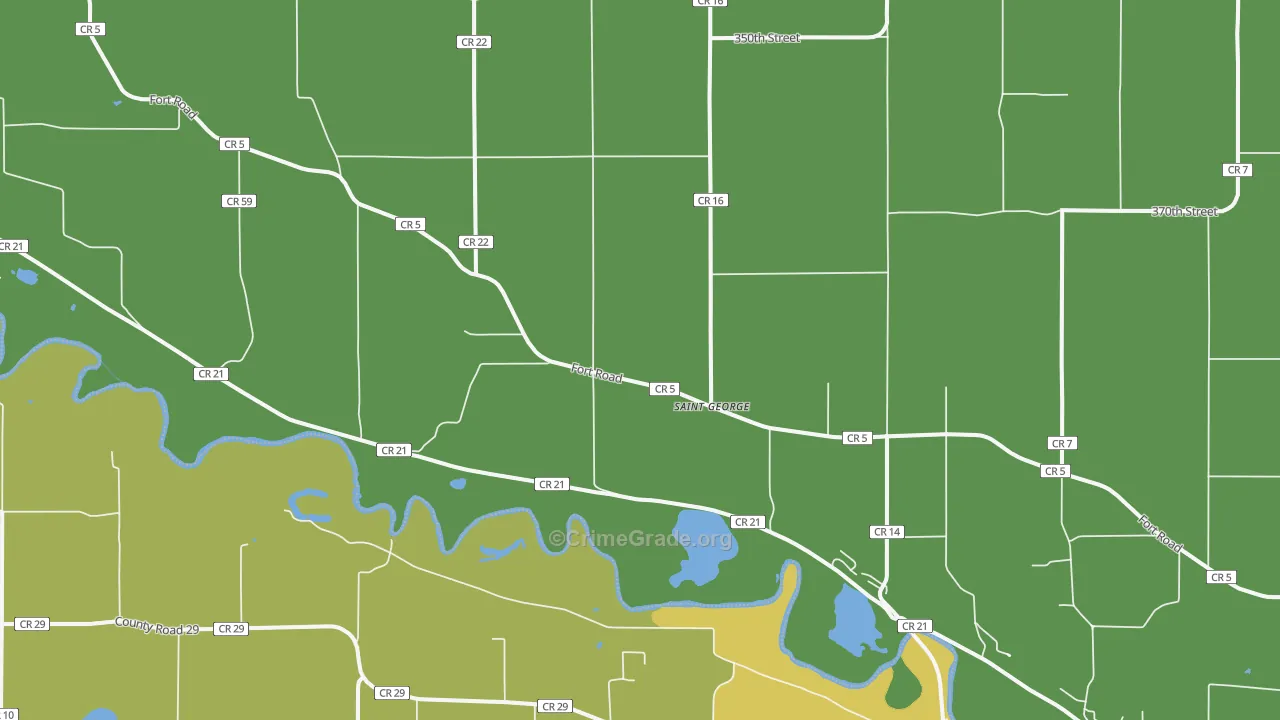 St. George, MN Map of Burglary Rates