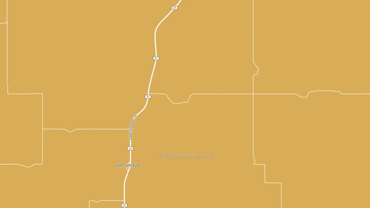 St. Gertrude, ND Map of Burglary Rates