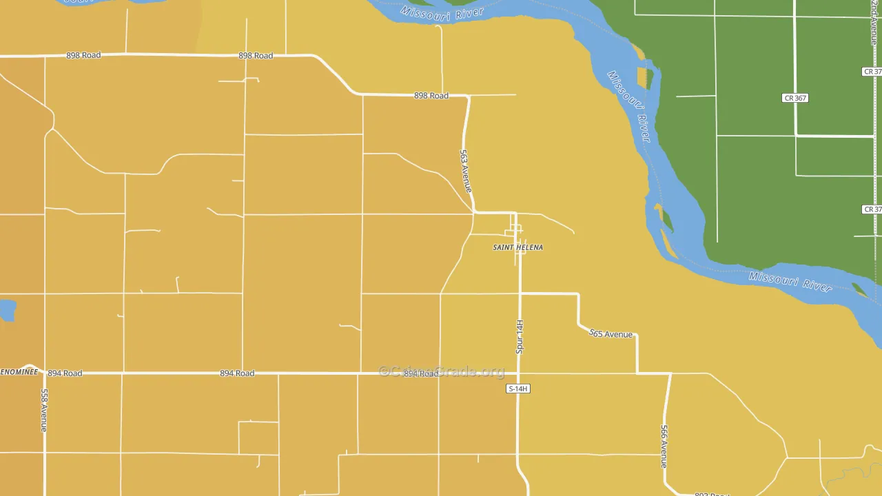 St. Helena, NE Map of Burglary Rates