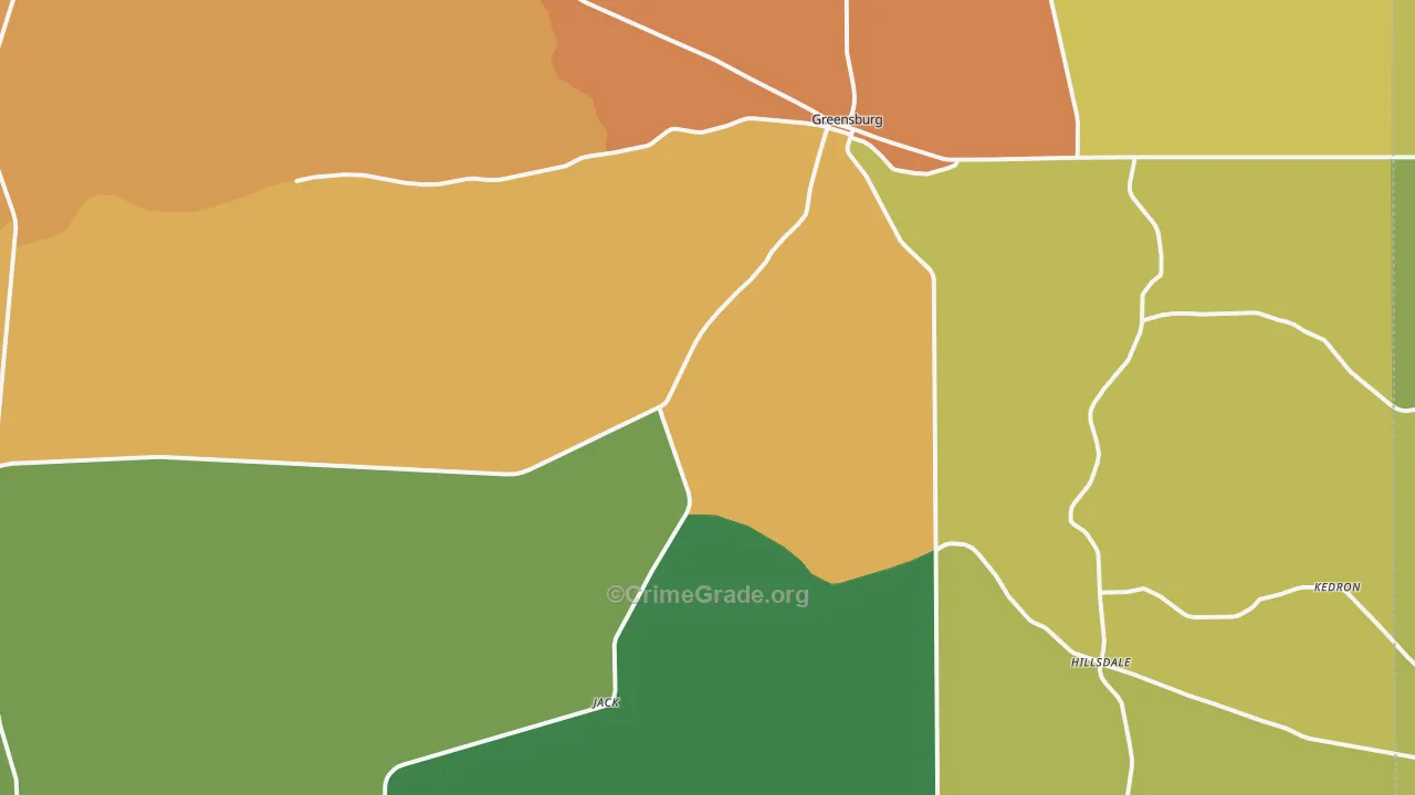 St. Helena Parish, LA Map of Burglary Rates