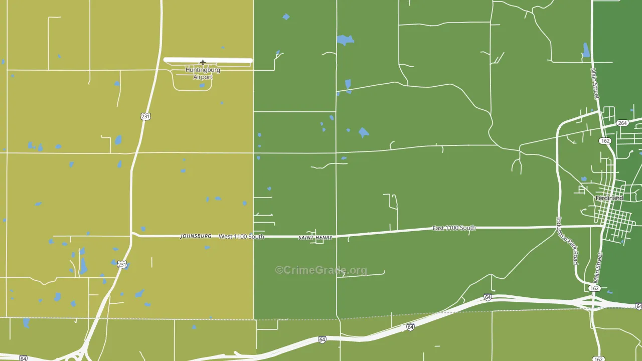 St. Henry, IN Map of Burglary Rates