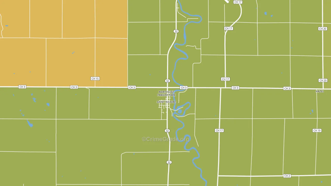 St. Hilaire, MN Map of Burglary Rates