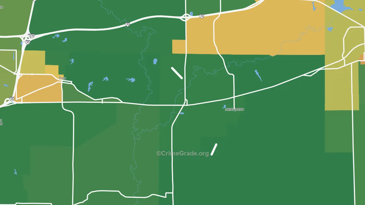 St. Jacob, IL Map of Burglary Rates