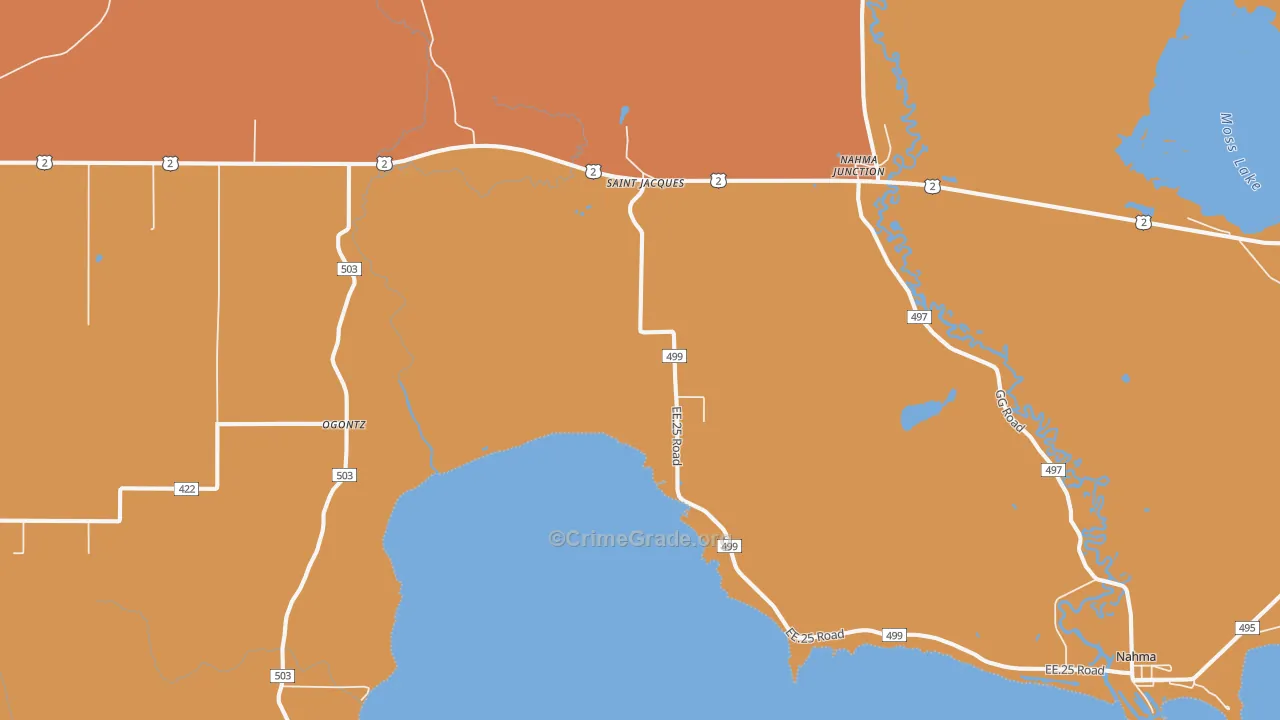 St. Jacques, MI Map of Burglary Rates