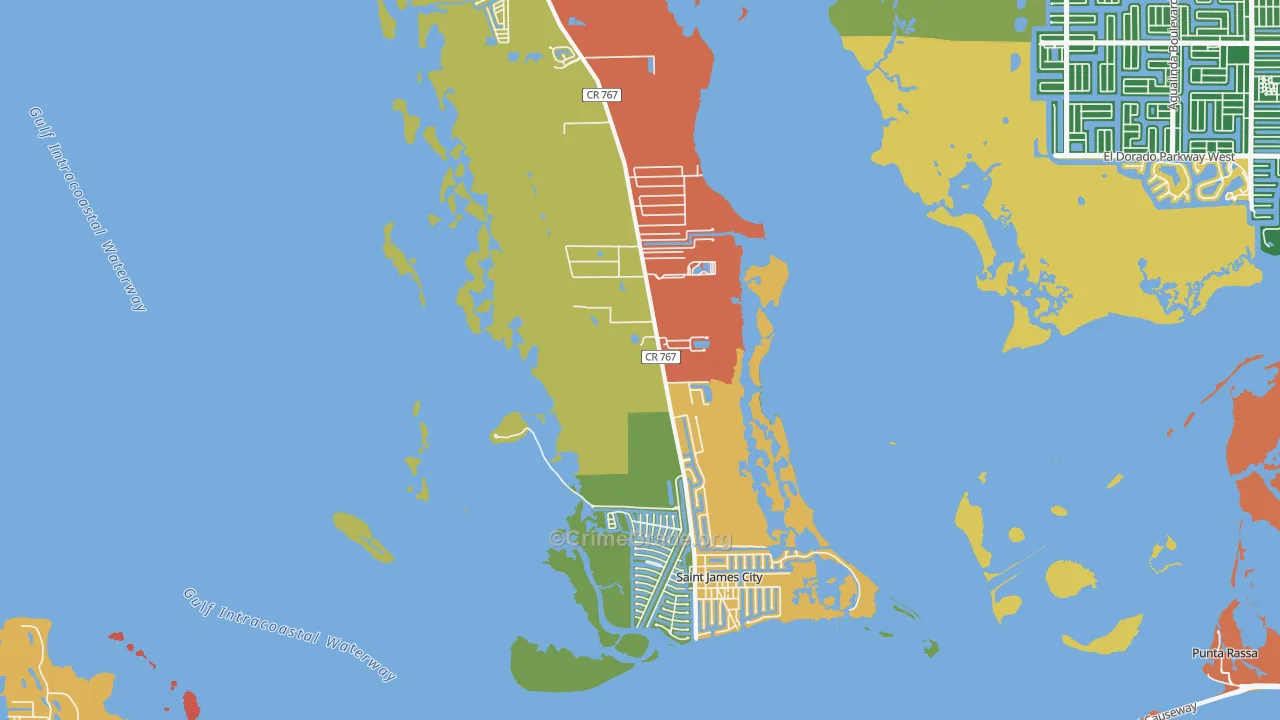 St. James City, FL Map of Burglary Rates