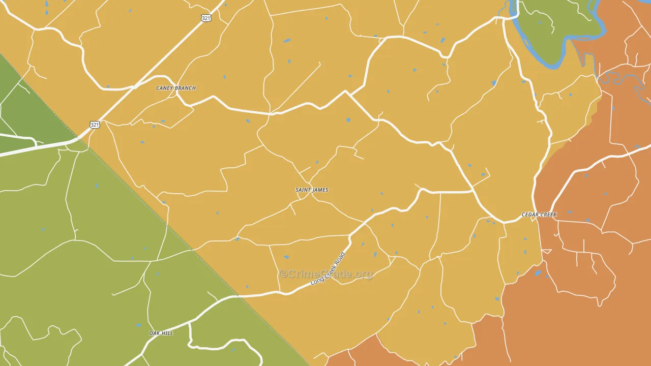 St. James, TN Map of Burglary Rates
