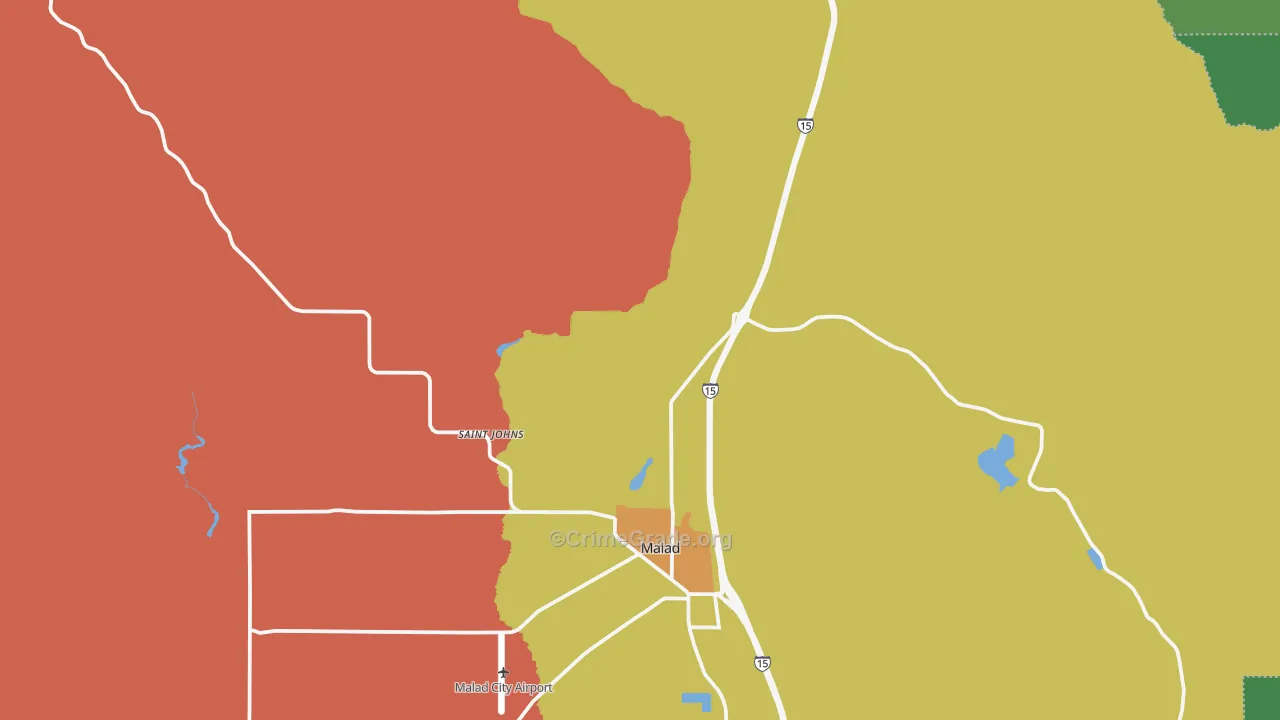 St. Johns, ID Map of Burglary Rates