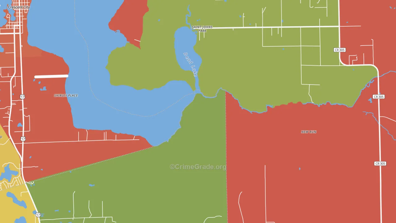 St. Johns Park, FL Map of Burglary Rates
