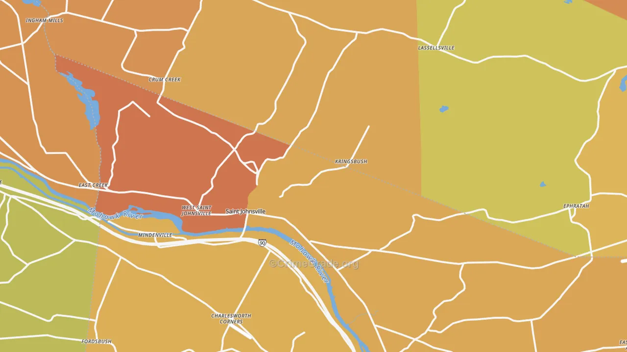 St. Johnsville, NY Map of Burglary Rates