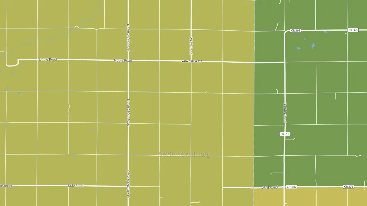 St. Joseph, KS Map of Burglary Rates