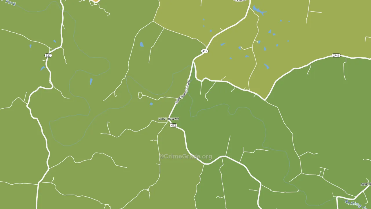 St. Joseph, KY Map of Burglary Rates