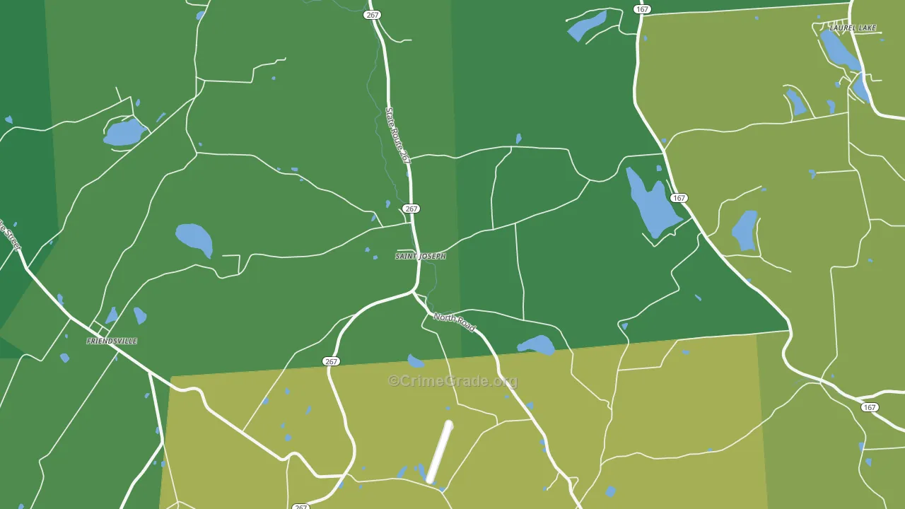 St. Joseph, PA Map of Burglary Rates