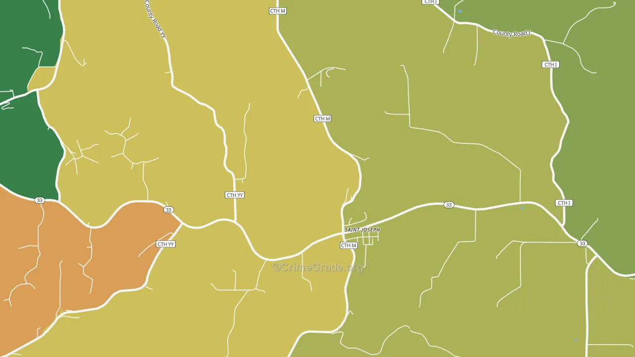St. Joseph, WI Map of Burglary Rates