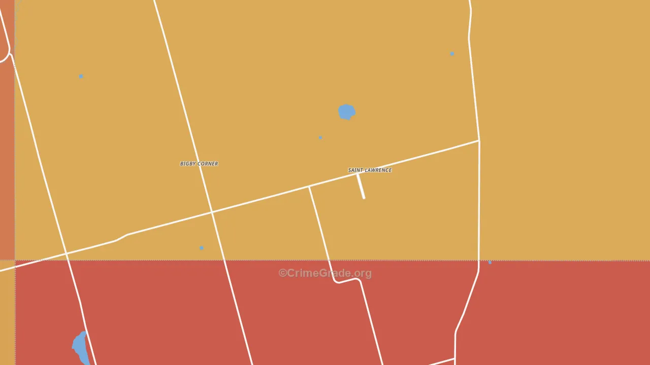 St. Lawrence, TX Map of Burglary Rates