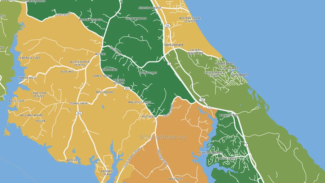 St. Leonard, MD Map of Burglary Rates
