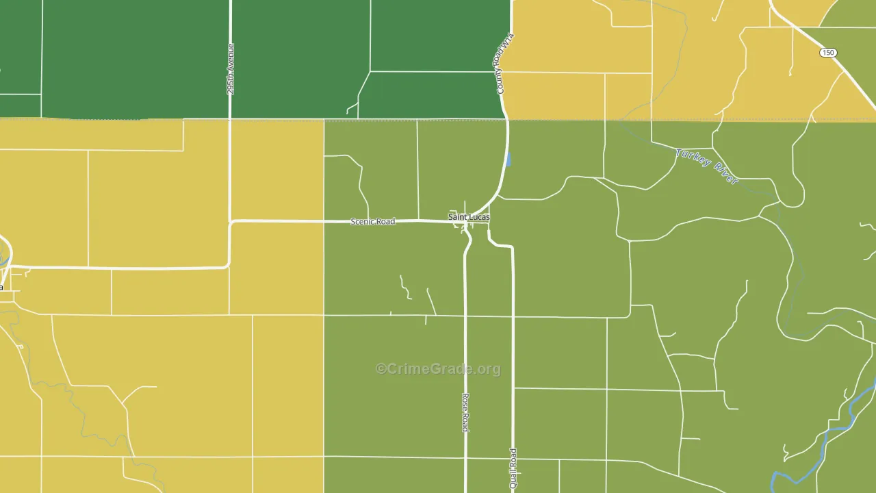 St. Lucas, IA Map of Burglary Rates