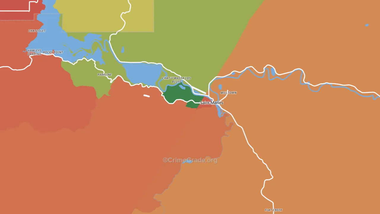 St. Maries, ID Map of Burglary Rates