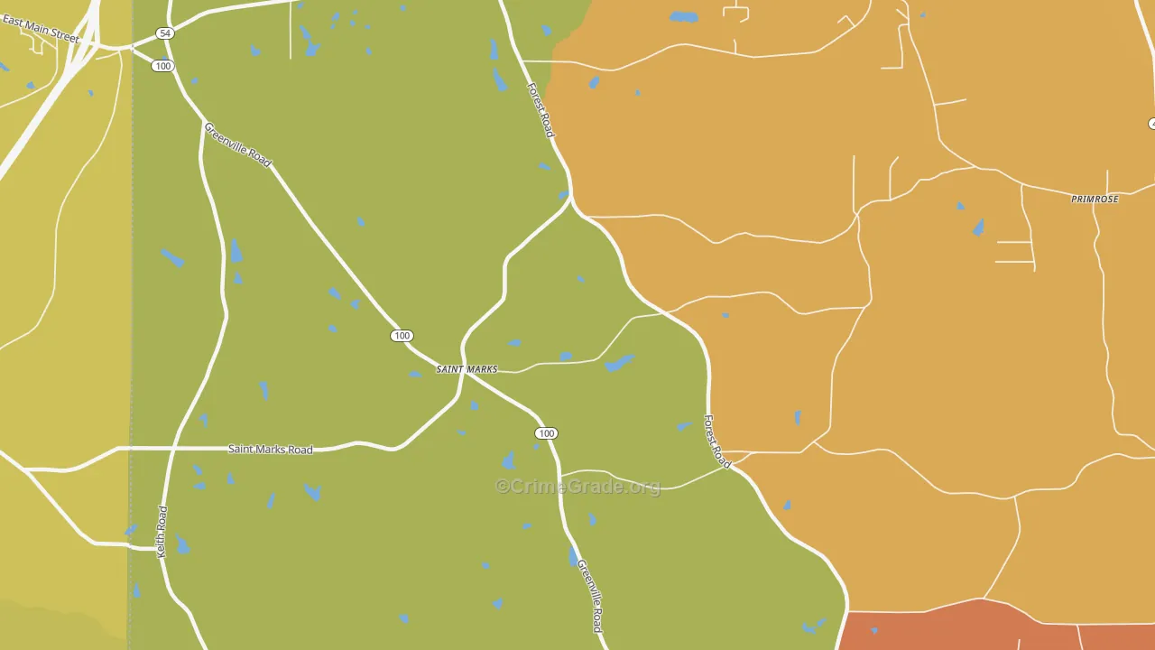 St. Marks, GA Map of Burglary Rates
