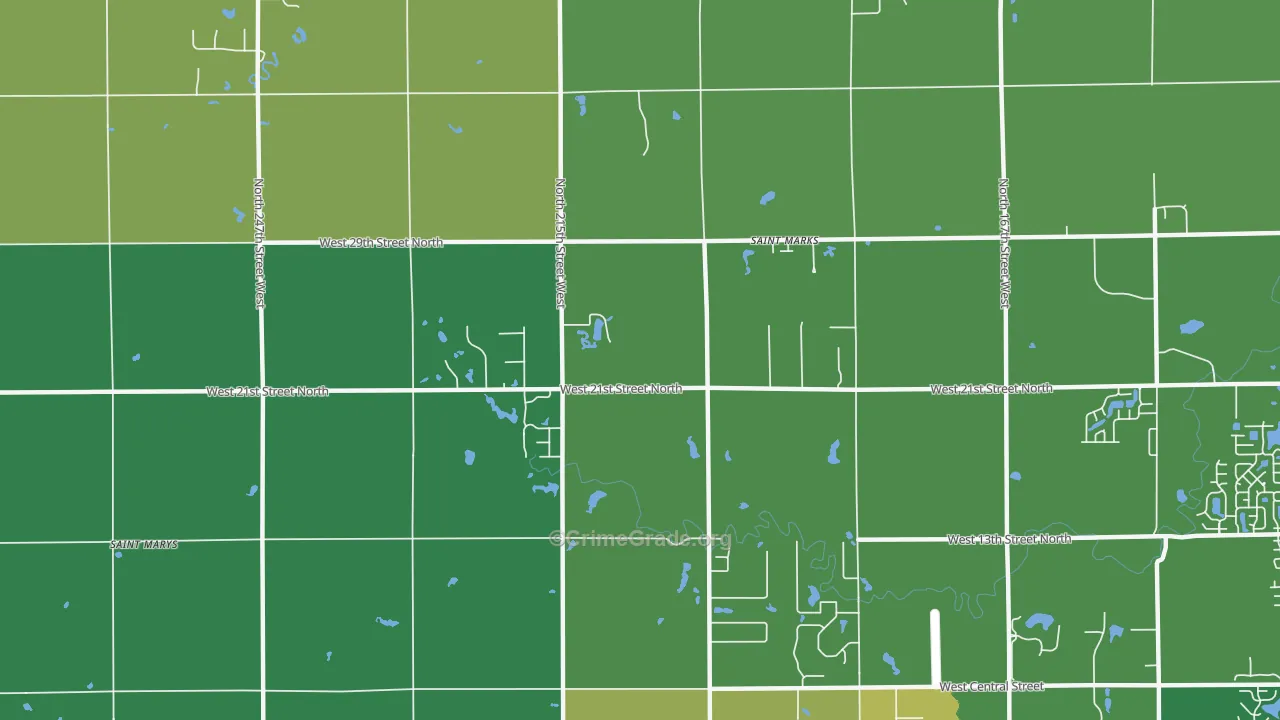 St. Marks, KS Map of Burglary Rates