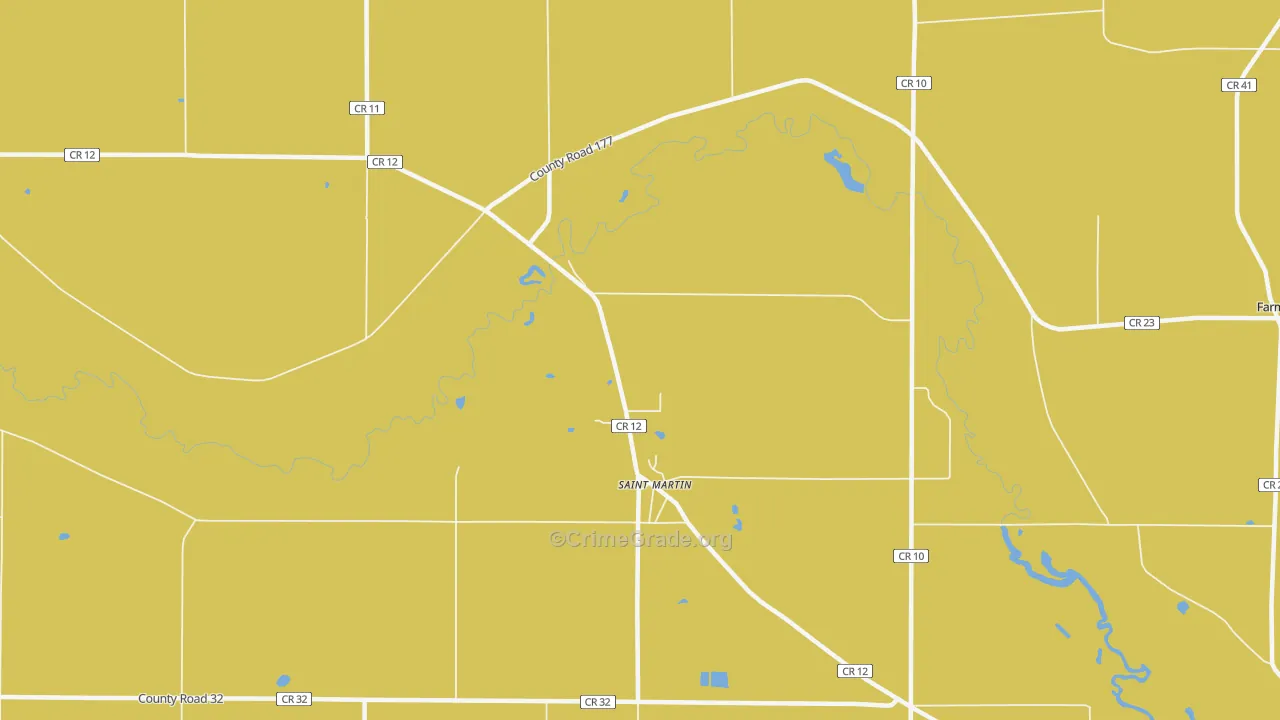 St. Martin, MN Map of Burglary Rates