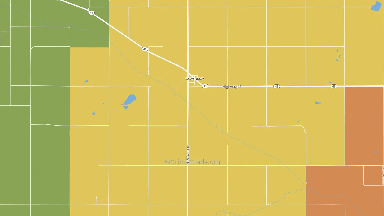 St. Mary, NE Map of Burglary Rates