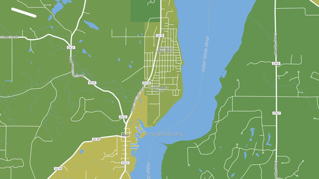 St. Marys Point, MN Map of Burglary Rates