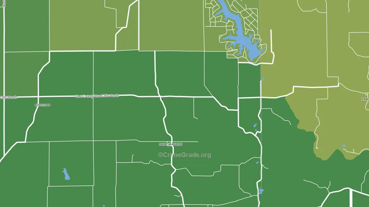 St. Maurice, IN Map of Burglary Rates