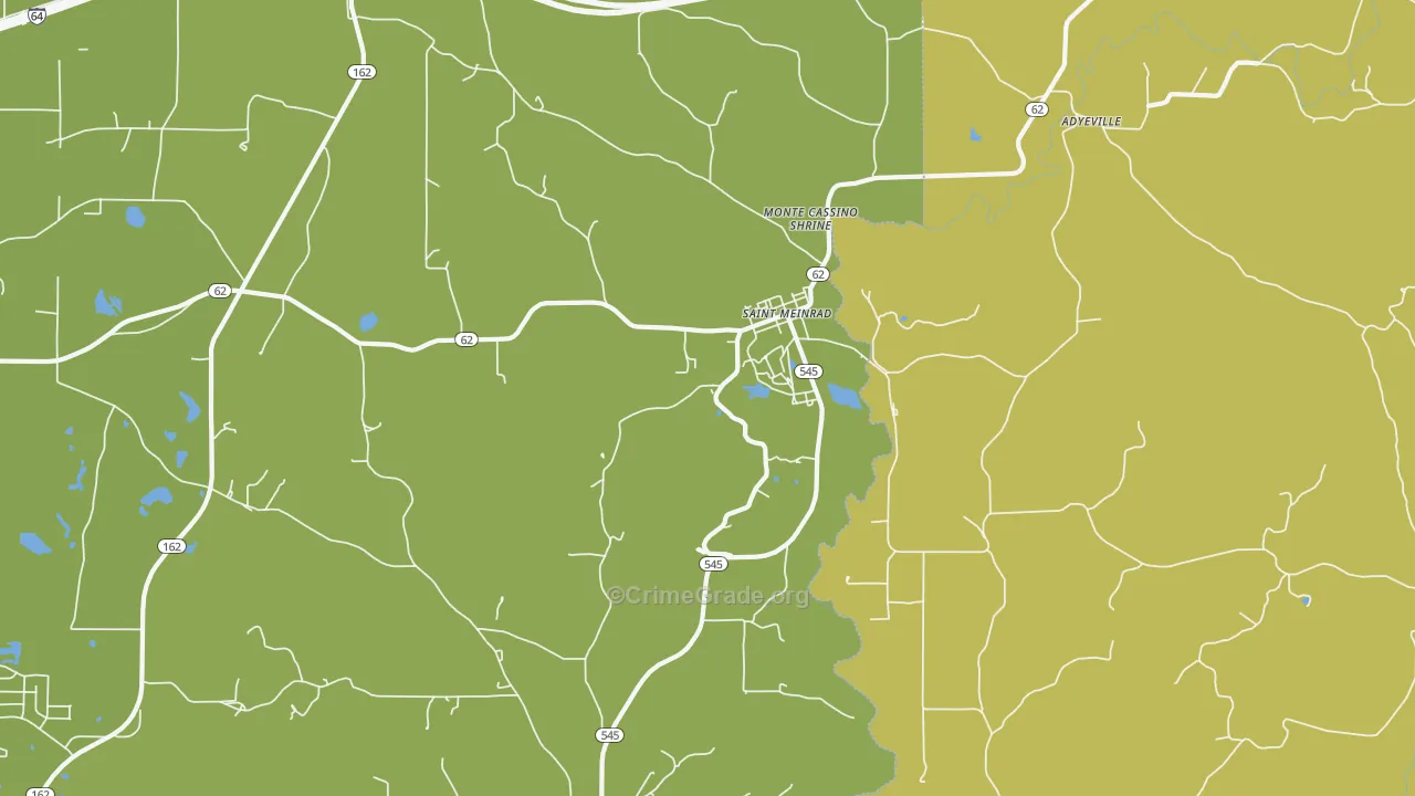 St. Meinrad, IN Map of Burglary Rates