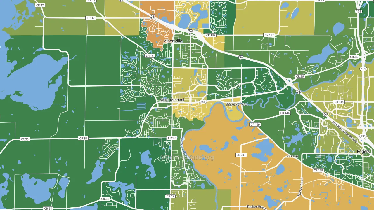 St. Michael, MN Map of Burglary Rates