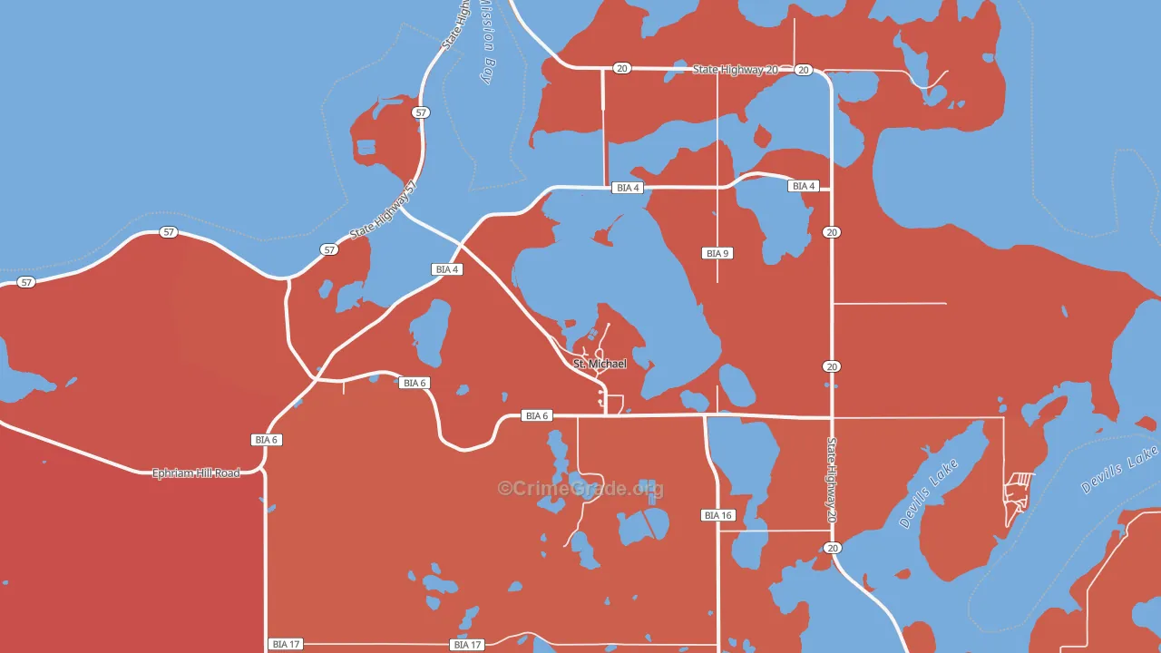 St. Michael, ND Map of Burglary Rates
