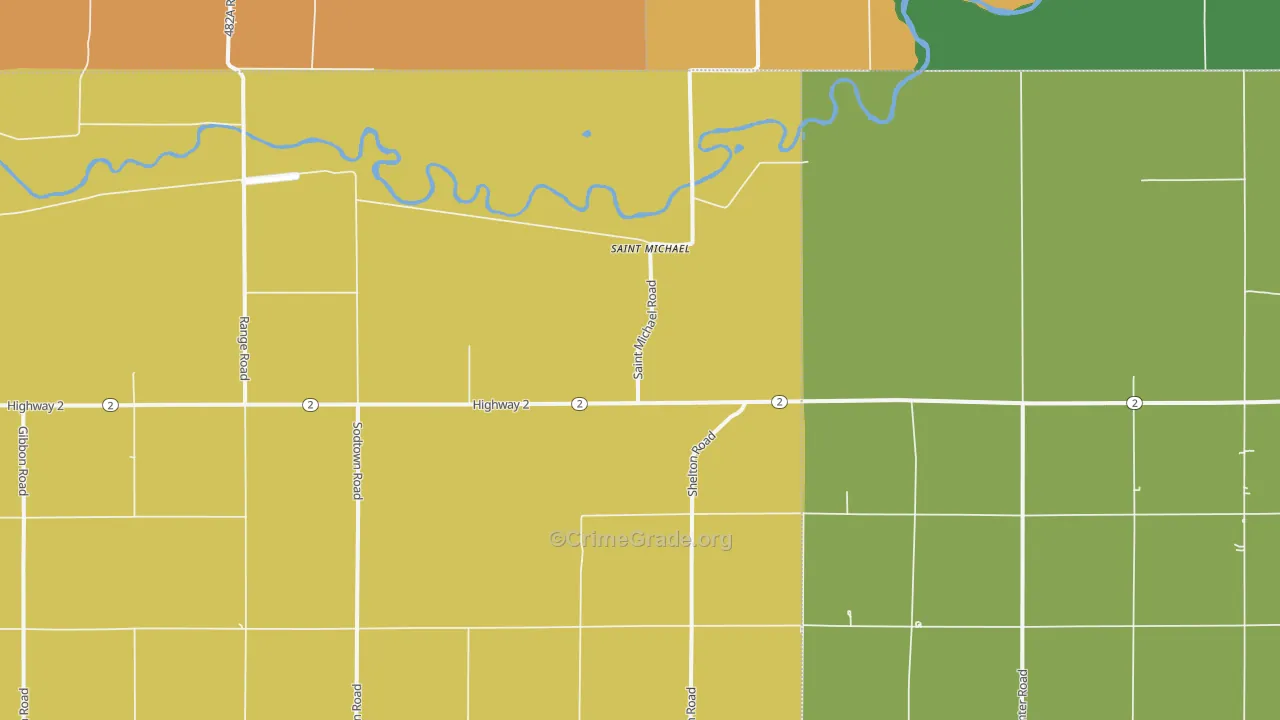 St. Michael, NE Map of Burglary Rates