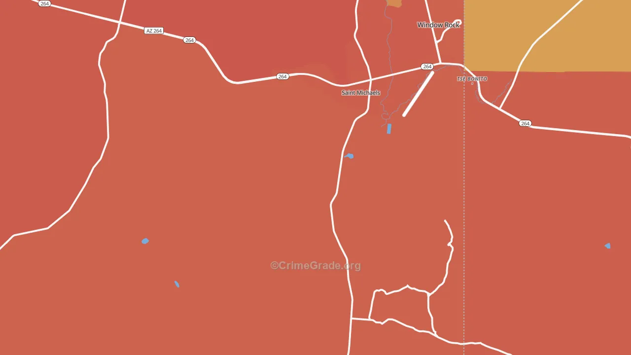 St. Michaels, AZ Map of Burglary Rates