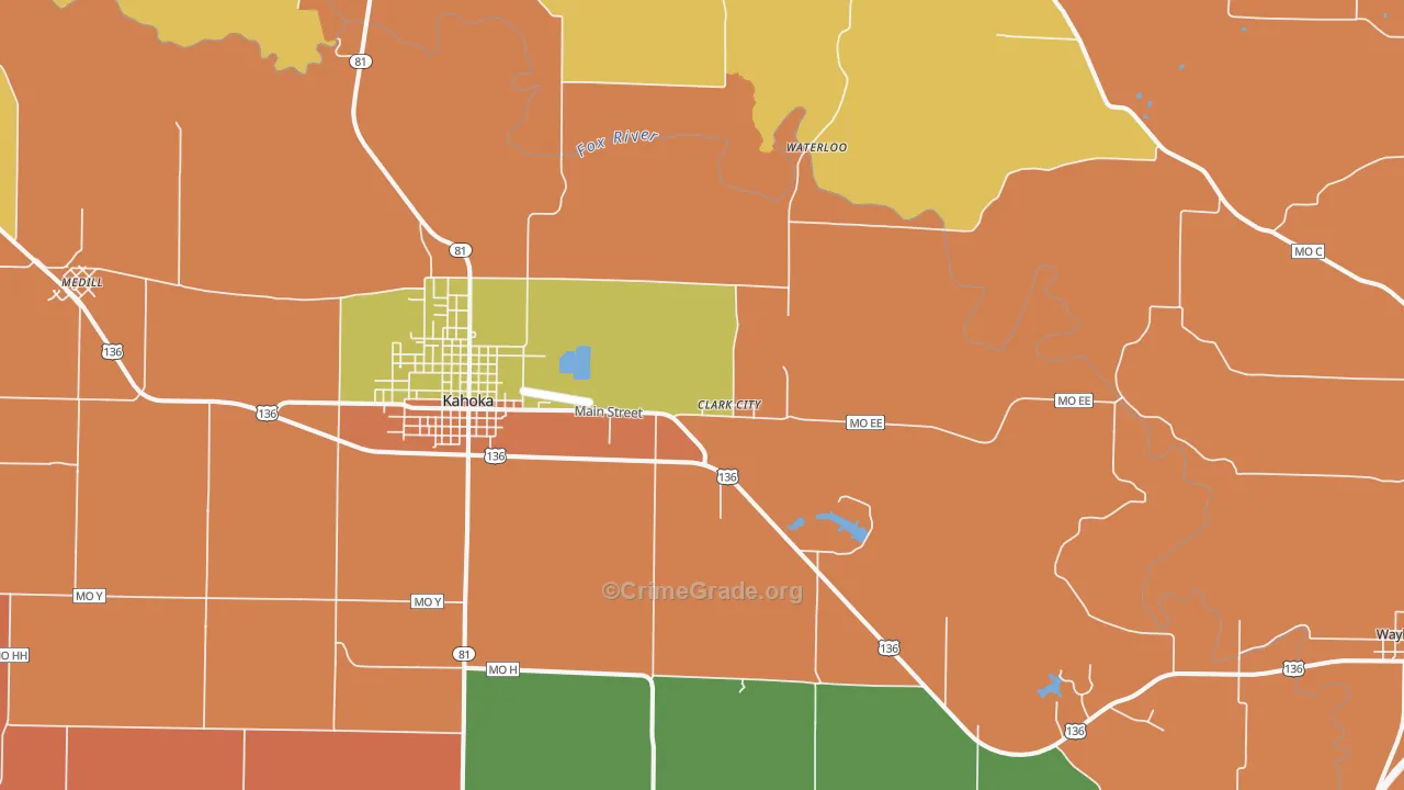 St. Patrick, MO Map of Burglary Rates