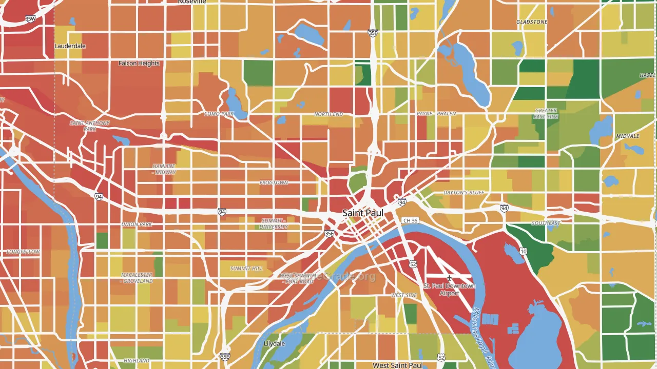 St. Paul, MN Map of Burglary Rates