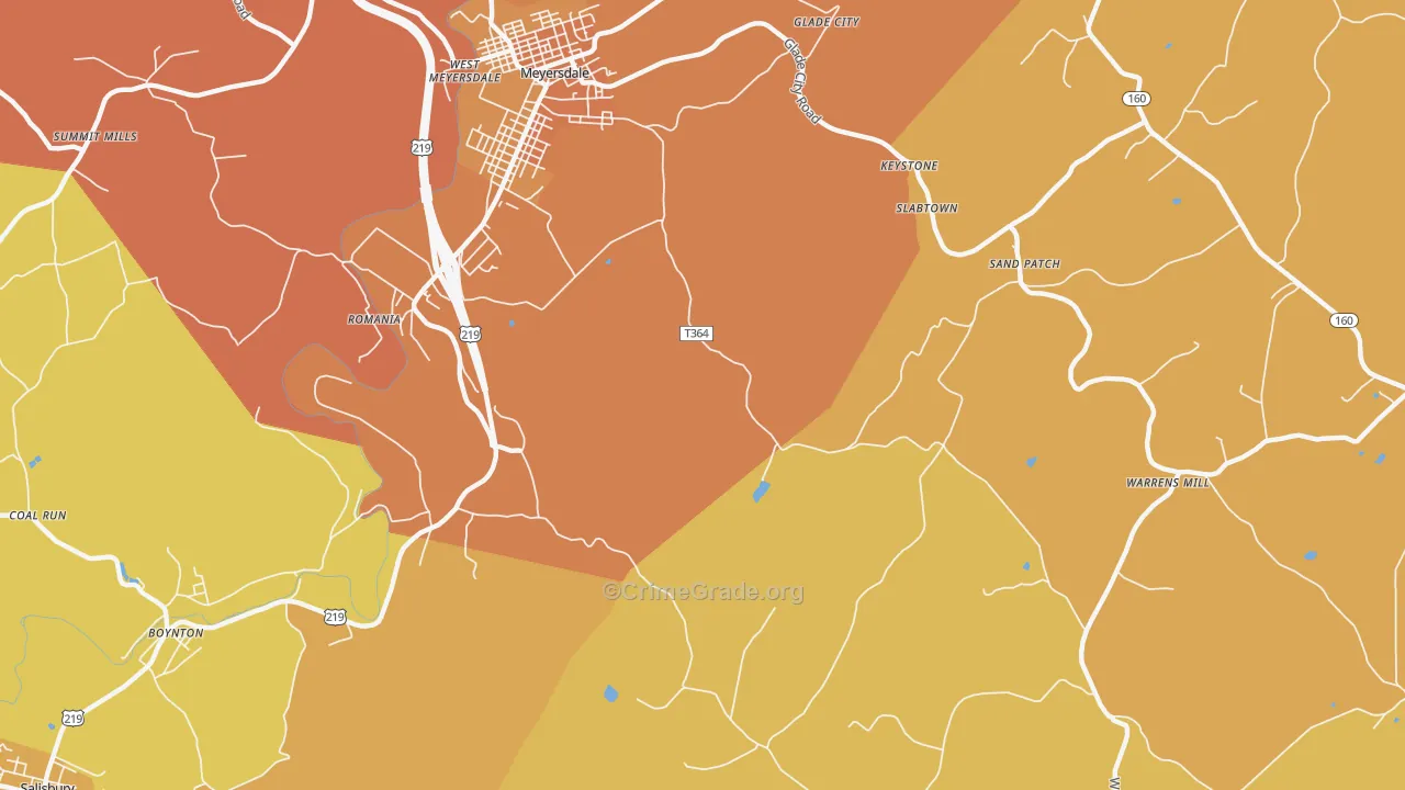 St. Paul, PA Map of Burglary Rates